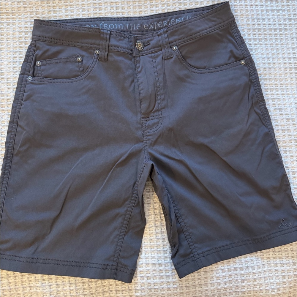 Prana Men's size 32Wx9L Briton Stretch Flat Front Nylon Shorts